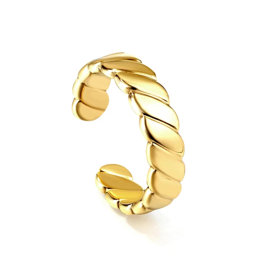 Gold-Toned Ring with a Twisted Design
