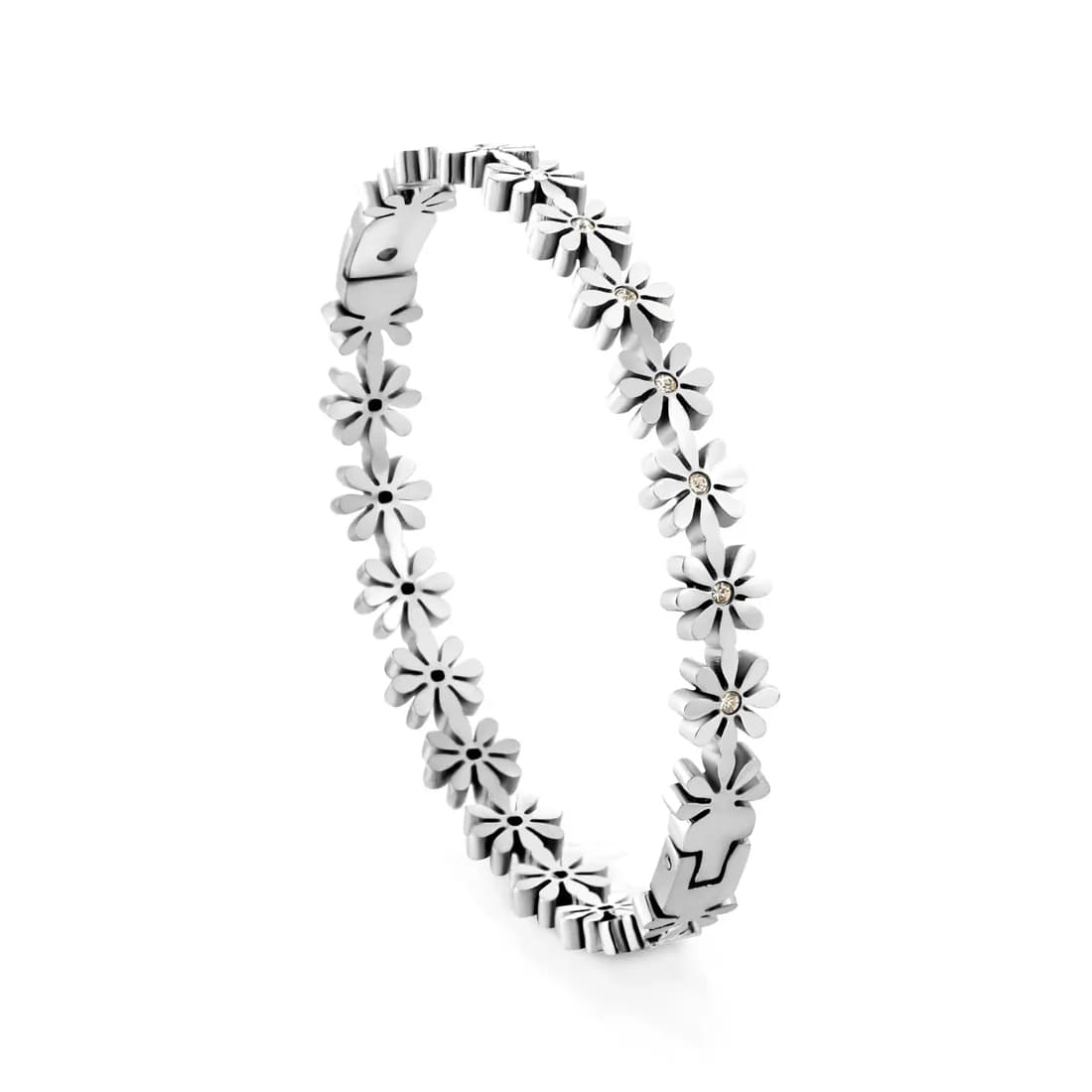 Flower Bracelet with Sparkling Details