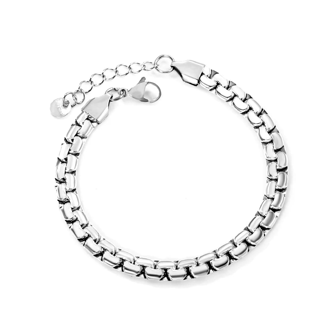 Silver-Toned Polished Link Bracelet