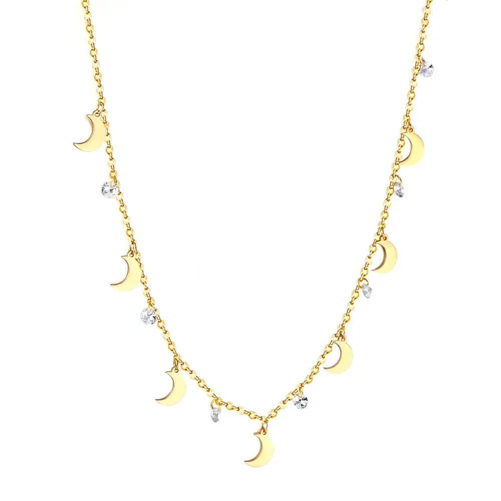 Seven Moon Necklace with Sparkling Stones