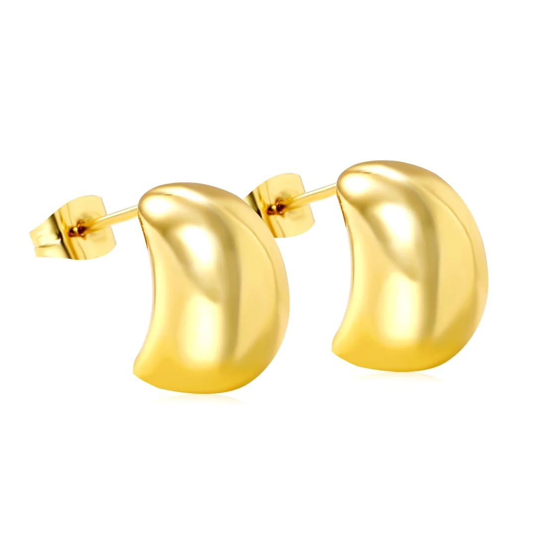 18K Gold-Plated Sculptural Stud Earrings