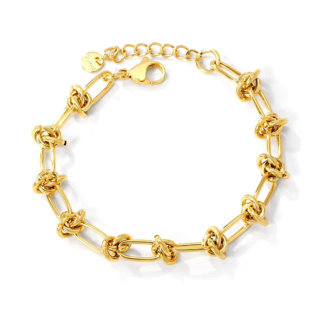 Gold-Toned Link Bracelet with Knot Details