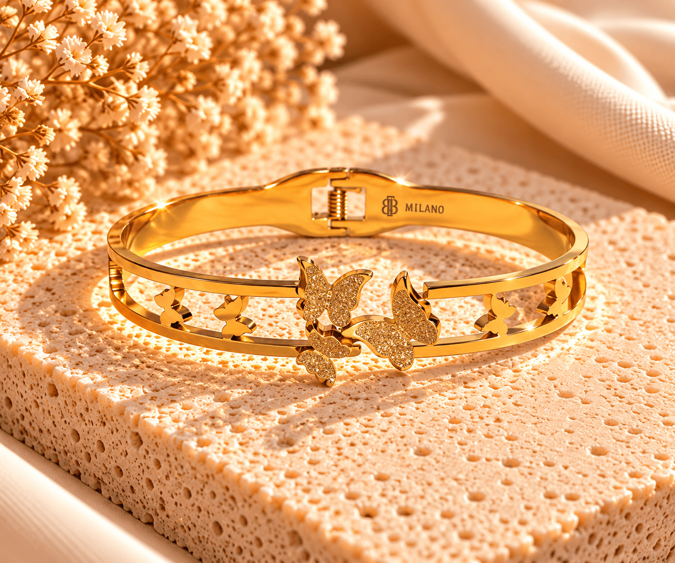 BB Milano Limited Edition – Golden Butterfly Armband