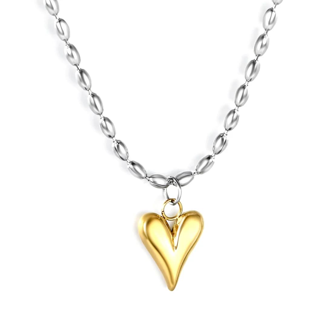 Two-Tone Heart Necklace