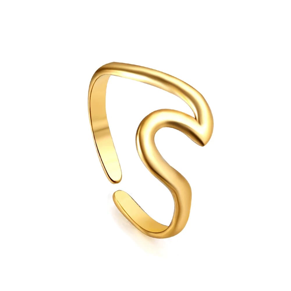 Gold-Toned Flowing Heart Ring