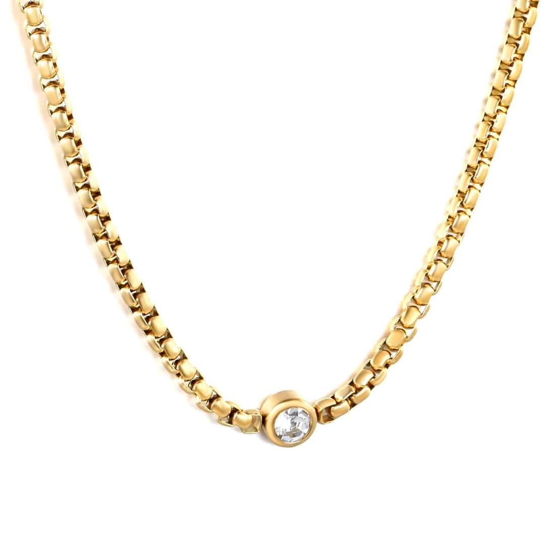 Round Sparkling Stone Necklace