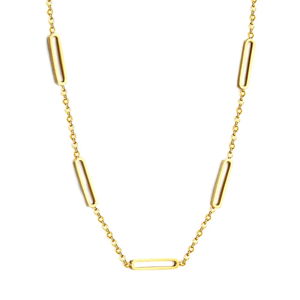 Five Oblong Link Necklace