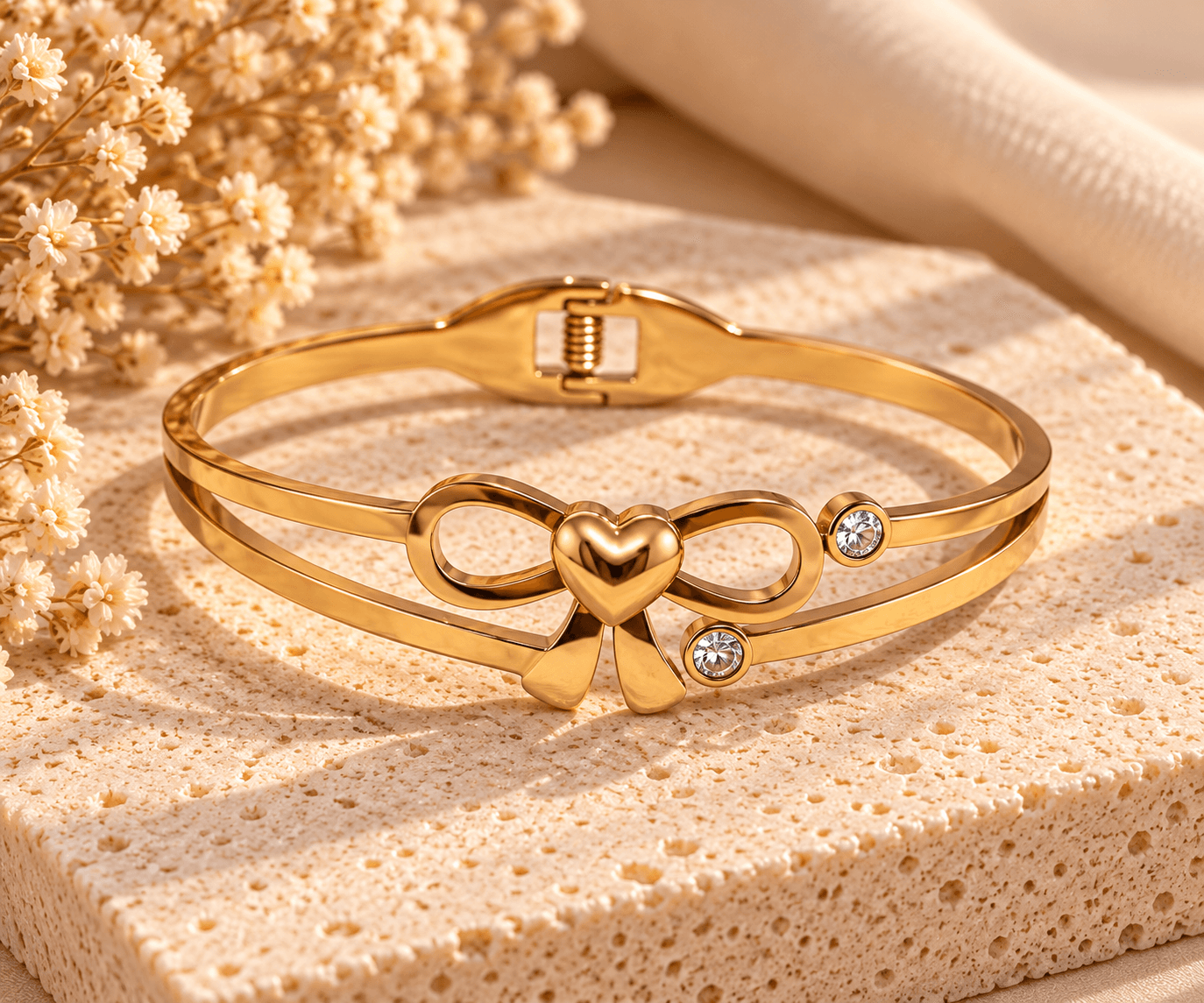 BB Milano Limited Edition – Golden Bow & Heart Bracelet