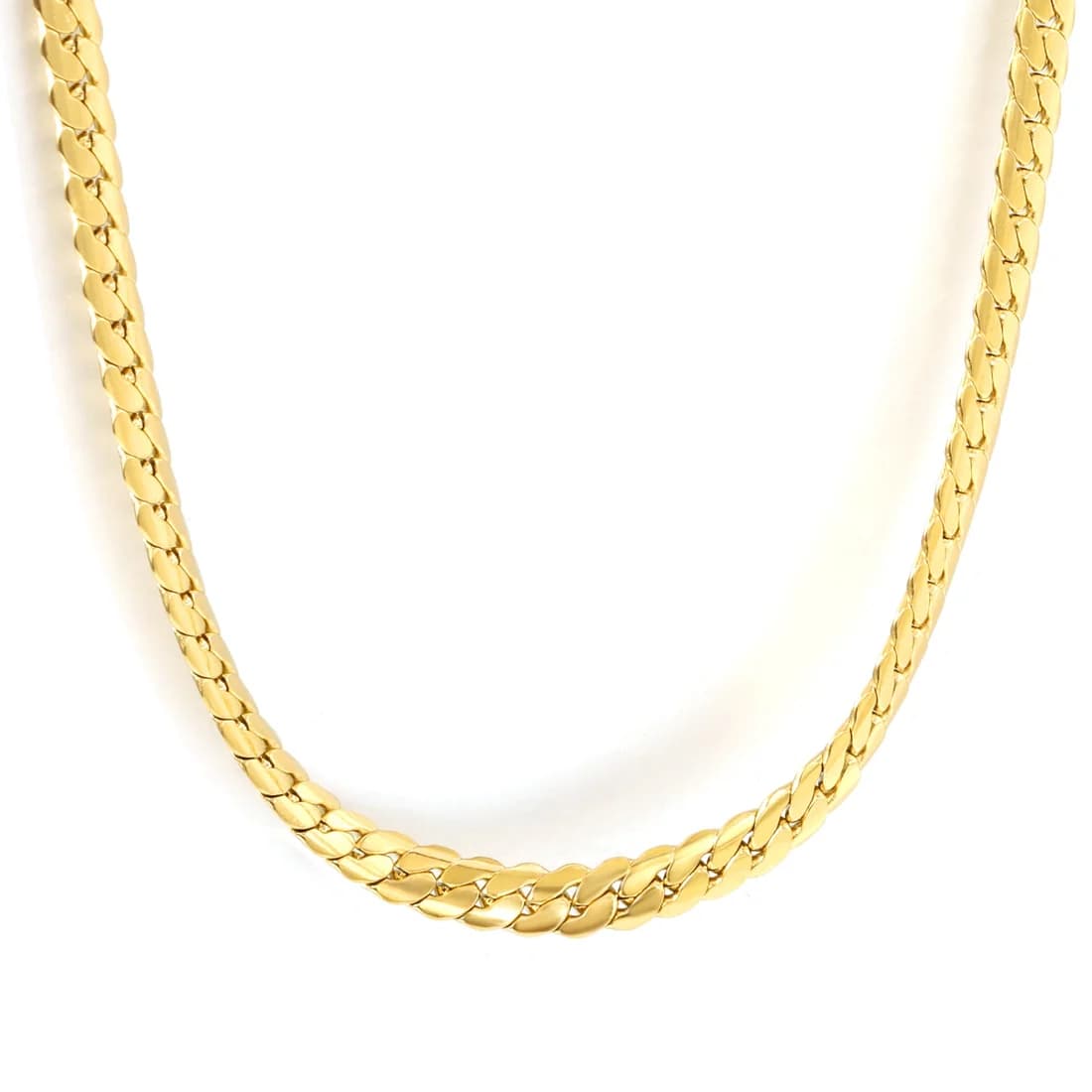 Gold-Plated Flat Link Necklace